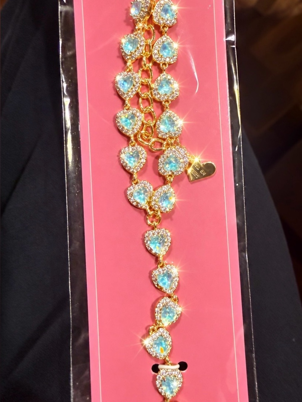 New feed me gems pistachio Fairy  heart hand chain